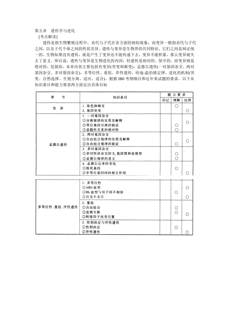 高中生物竞赛教程--第五章遗传学与进化_第1页