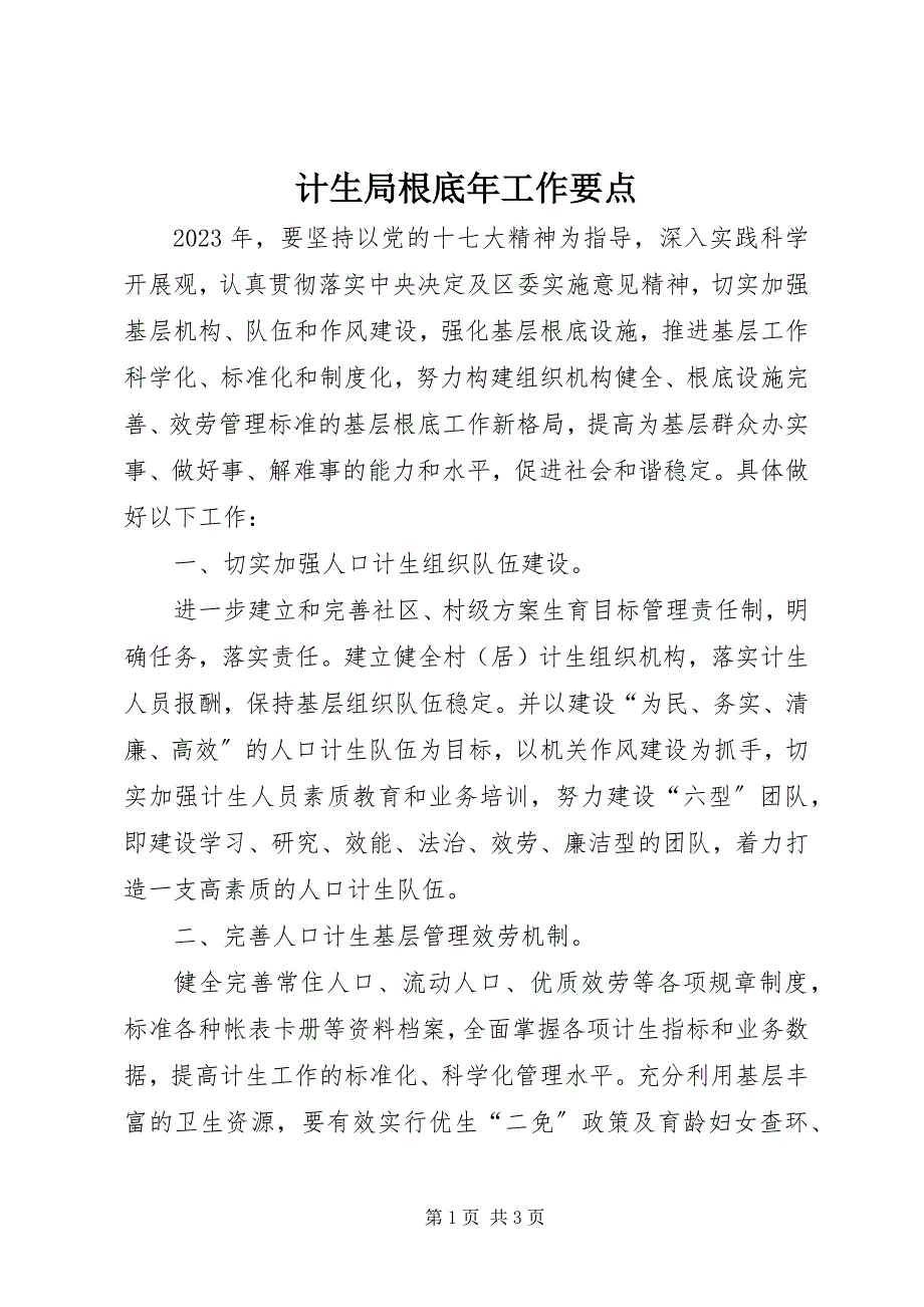 2023年计生局基础工作要点.docx_第1页