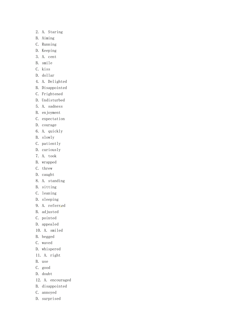 2011高考英语总复习 课堂45分钟课时针对性精练 Module1 Deep South 外研版选修8_第4页