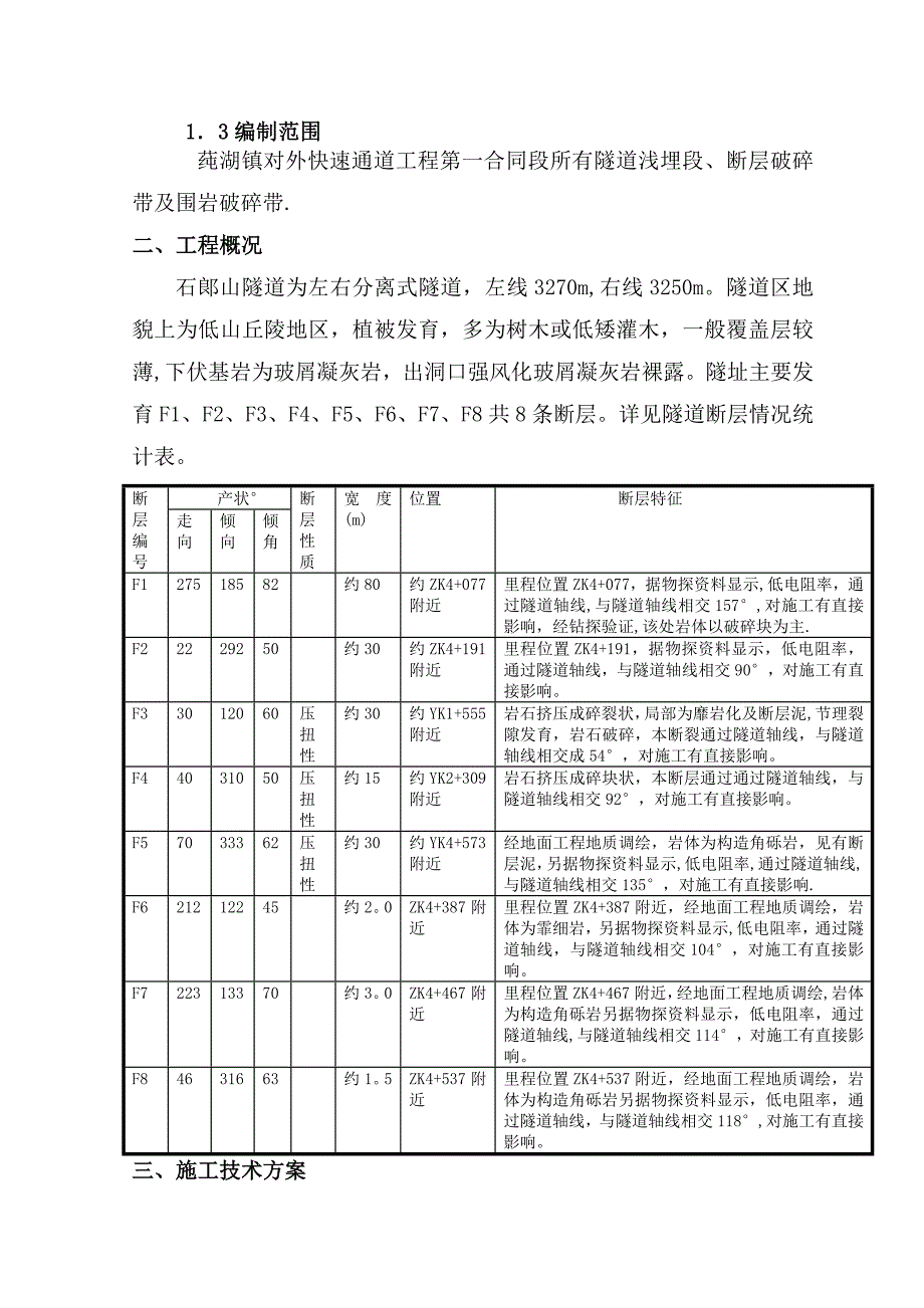 石郞山隧道断层破碎带专项施工方案_第2页