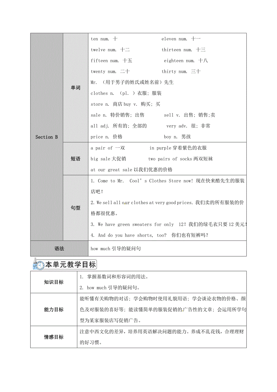 七年级英语上册Unit7Howmucharethesesocks第1课时教案人教新目标版精修版_第2页