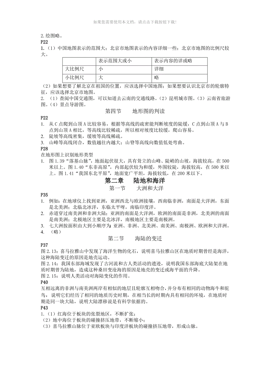 七年级地理人教版上册课本活动题答案_第2页