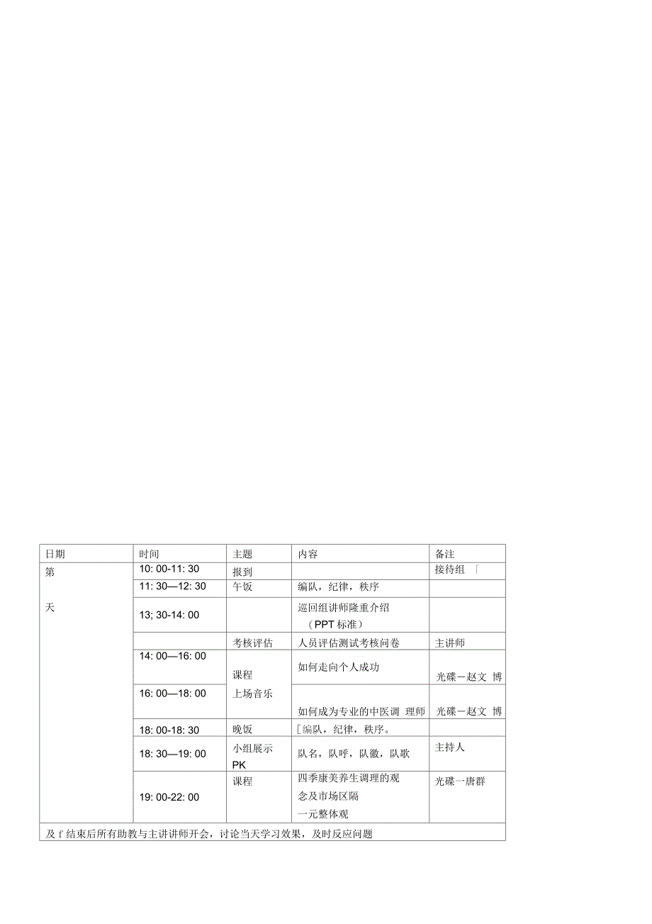 培训会课程表_第2页