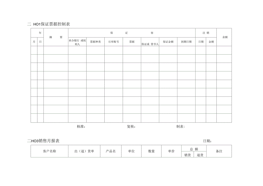 财务会计管理表格模板_第1页