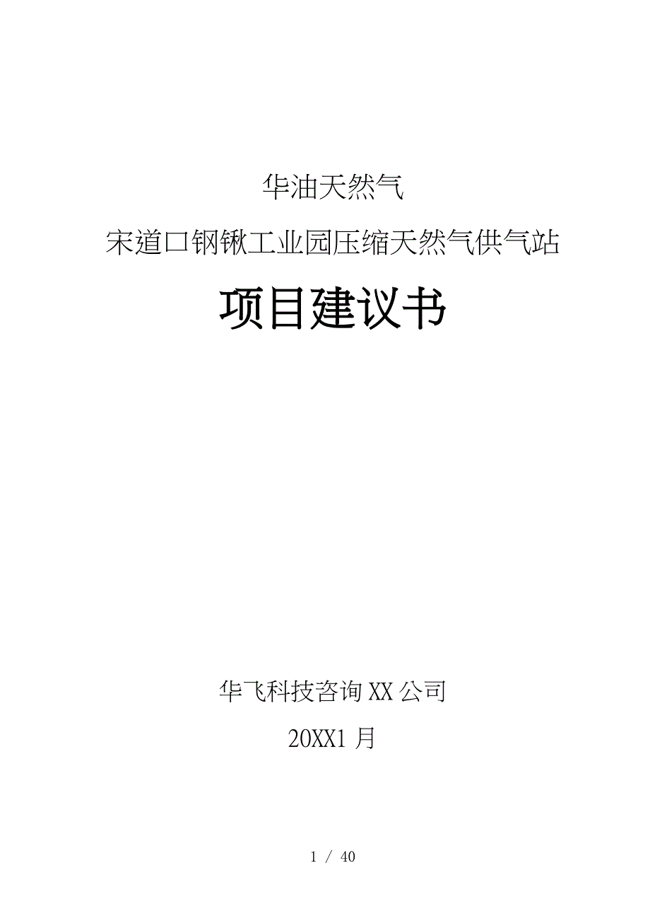 宋道口钢锹工业园压缩天然气供气站项目实施建议书_第1页