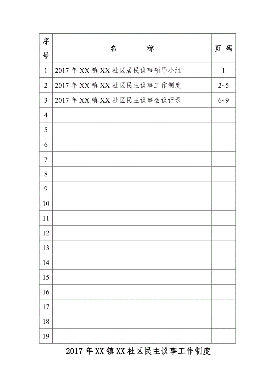 2017年市文明社区 管理服务台账_第2页