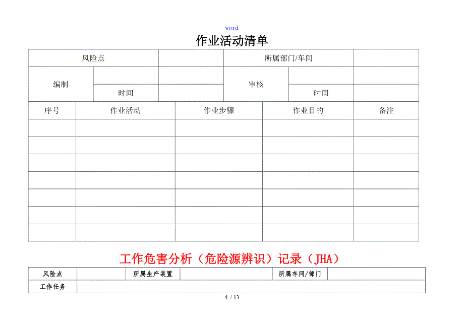 安全系统生产精彩活动风险分级管控档案_第4页