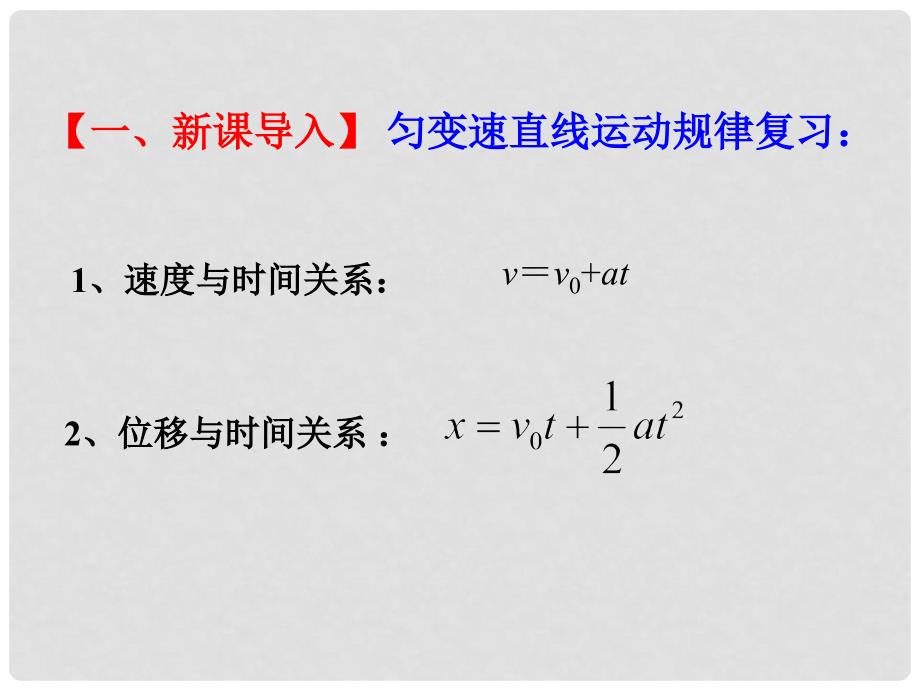 高中物理 2.4 匀变速直线运动的位移与速度的关系课件 新人教版必修1_第3页