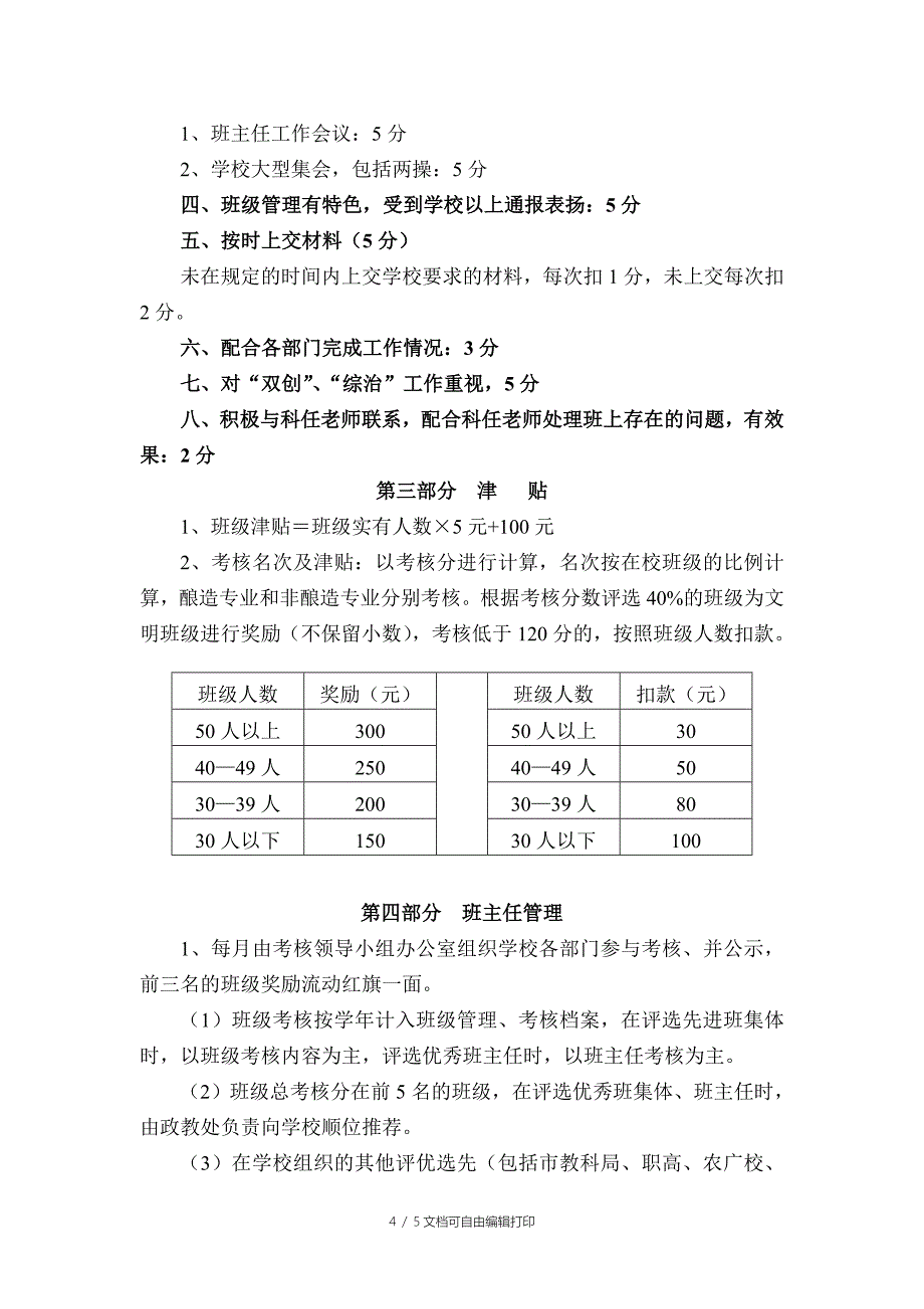 班主任绩效考核方案_第4页