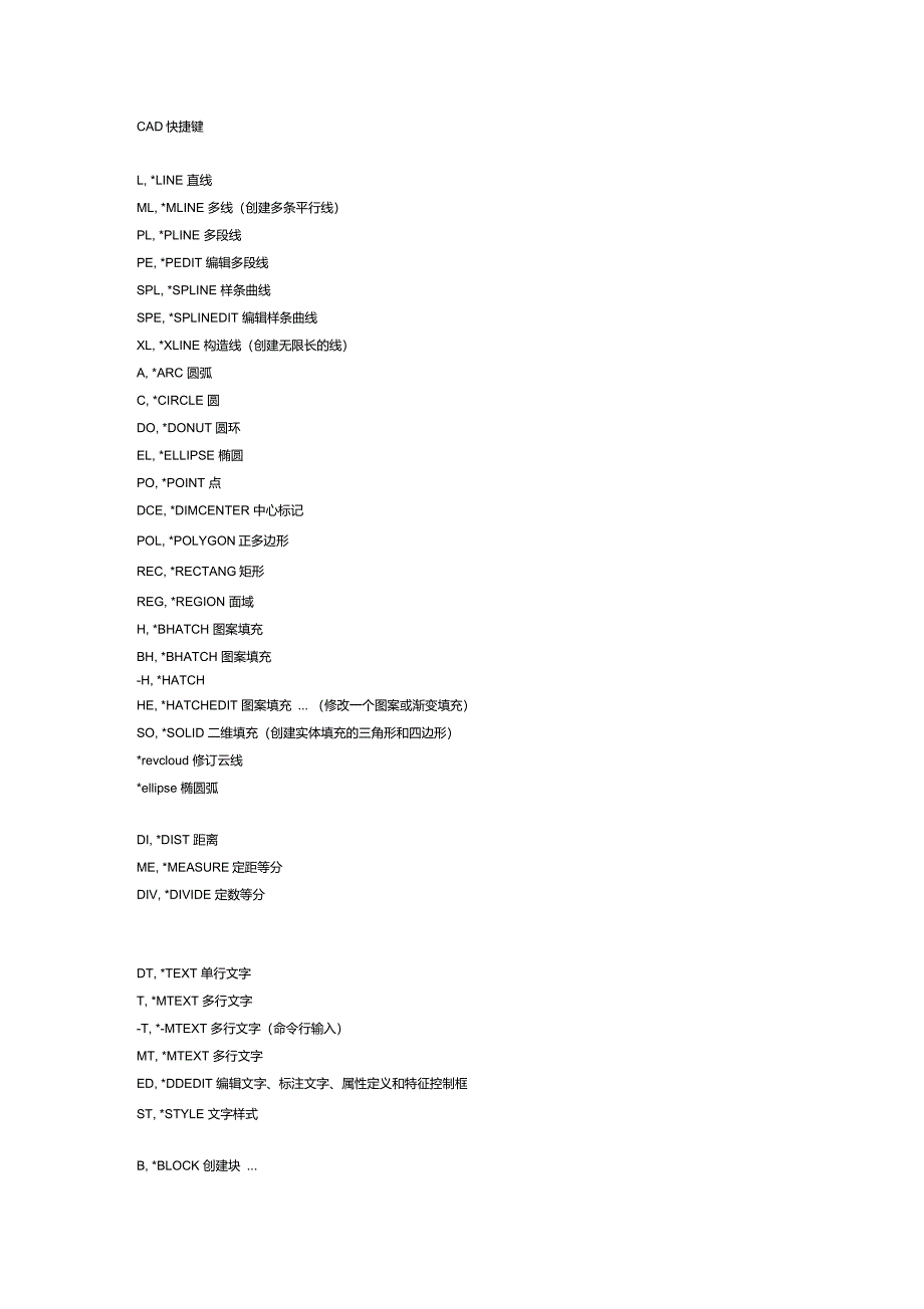 CAD快捷键大全_第1页