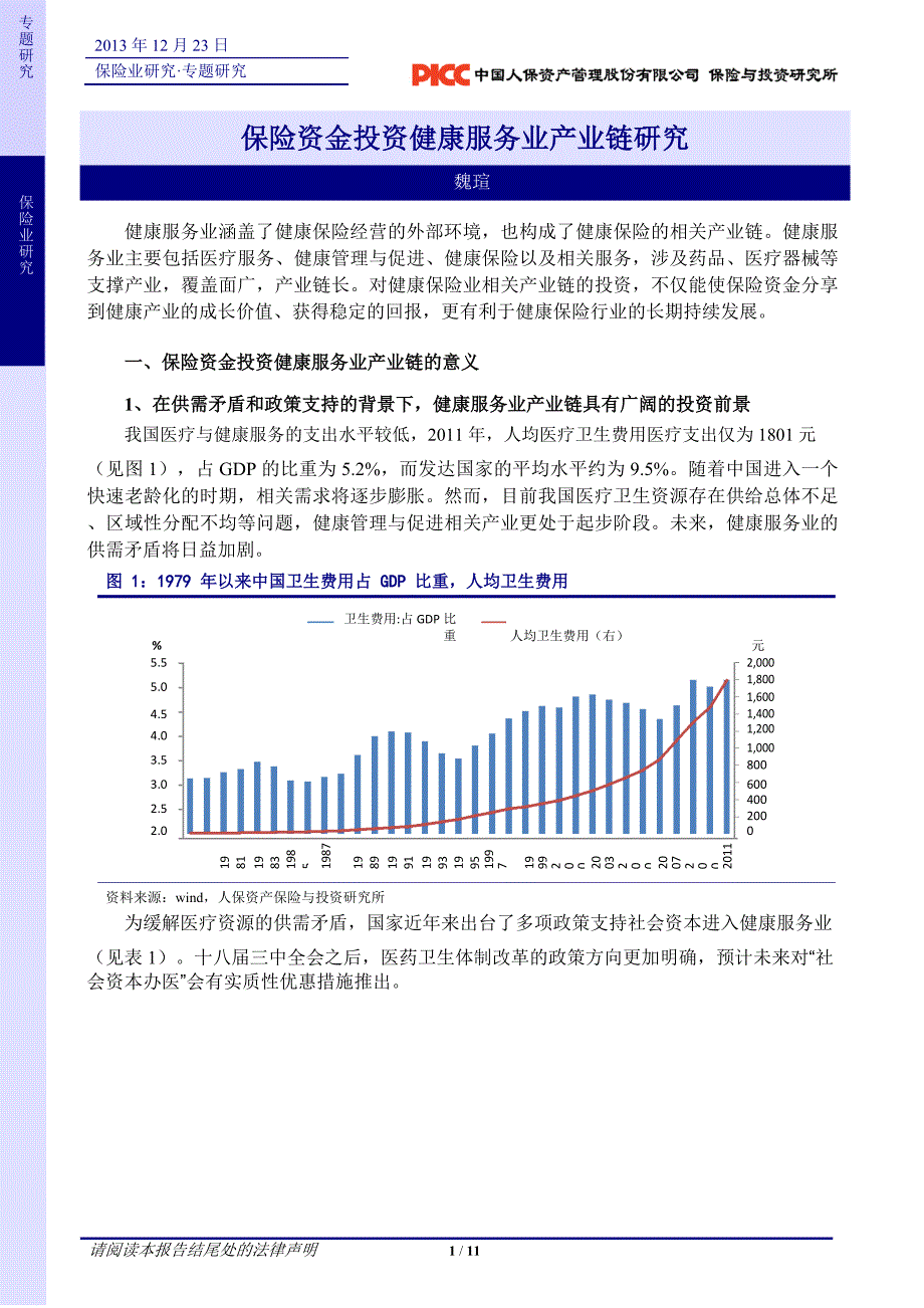 保险资金投资健康服务业产业链研究_第1页