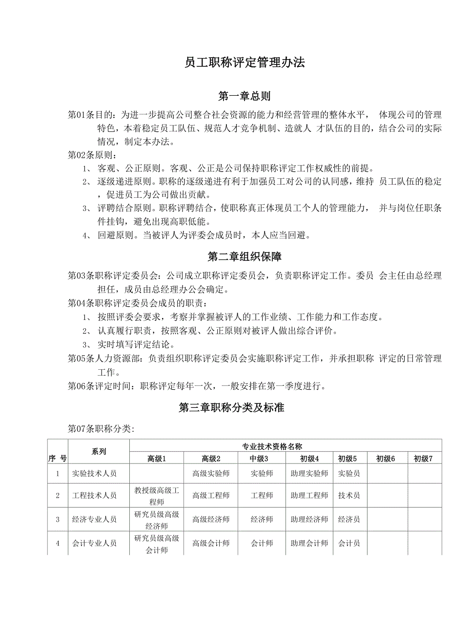 员工职称评定管理办法_第1页