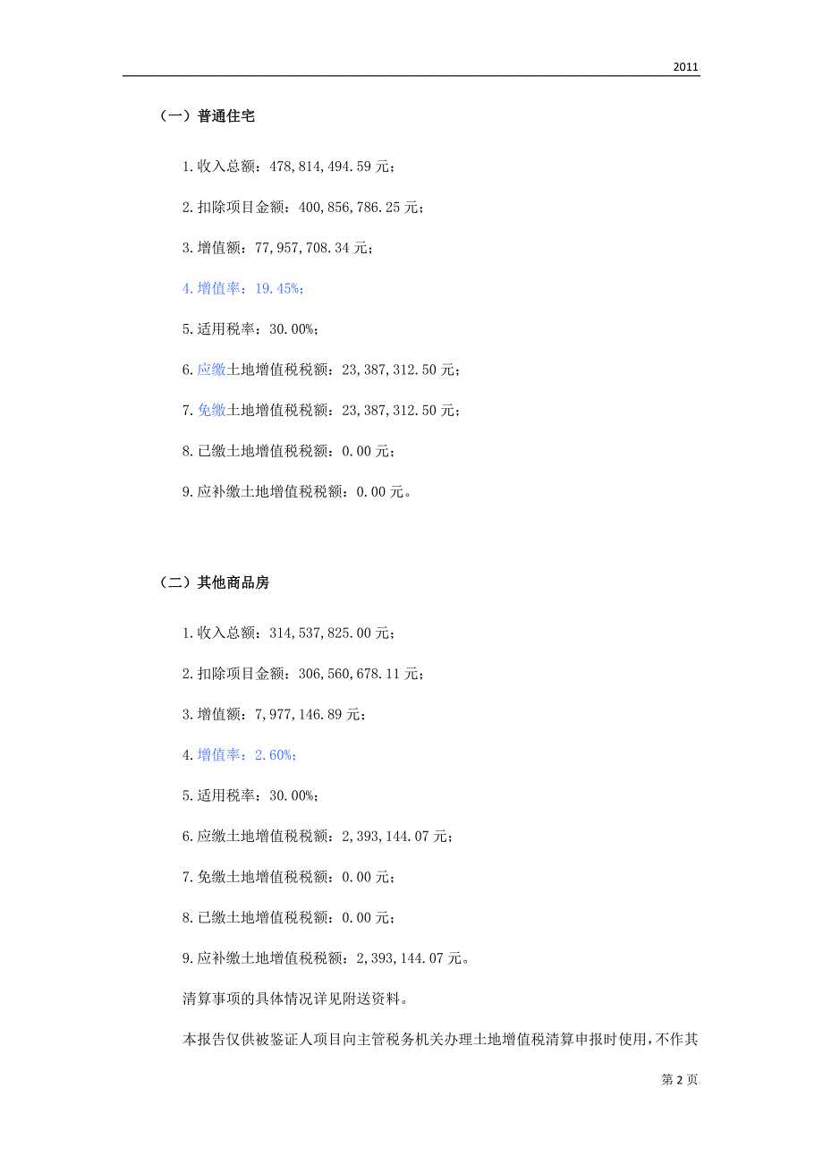 北京甲房地产开发公司花园项目土地增值税清算鉴证报告_第2页