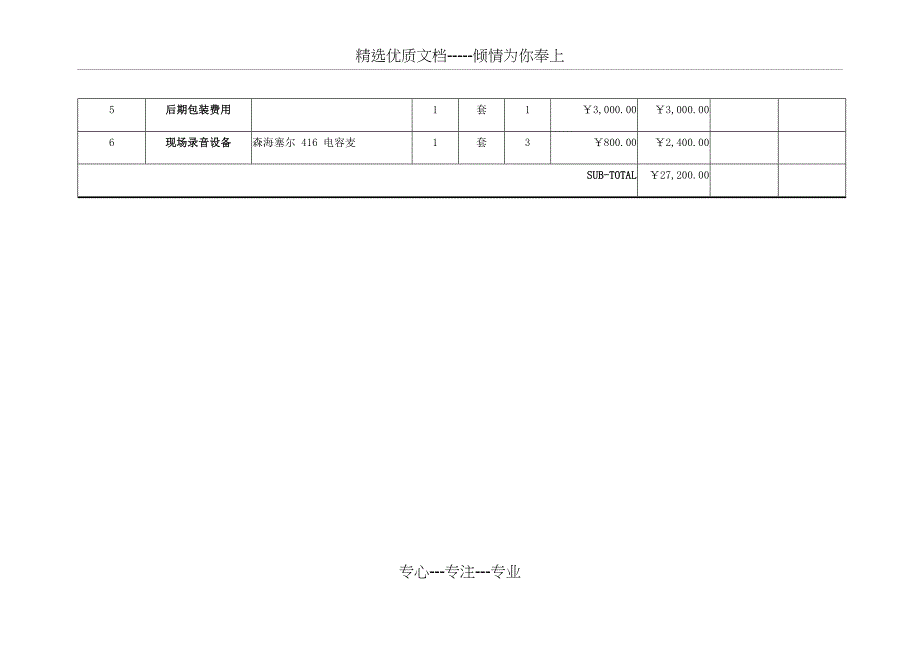 活动拍摄报价模板(共2页)_第2页