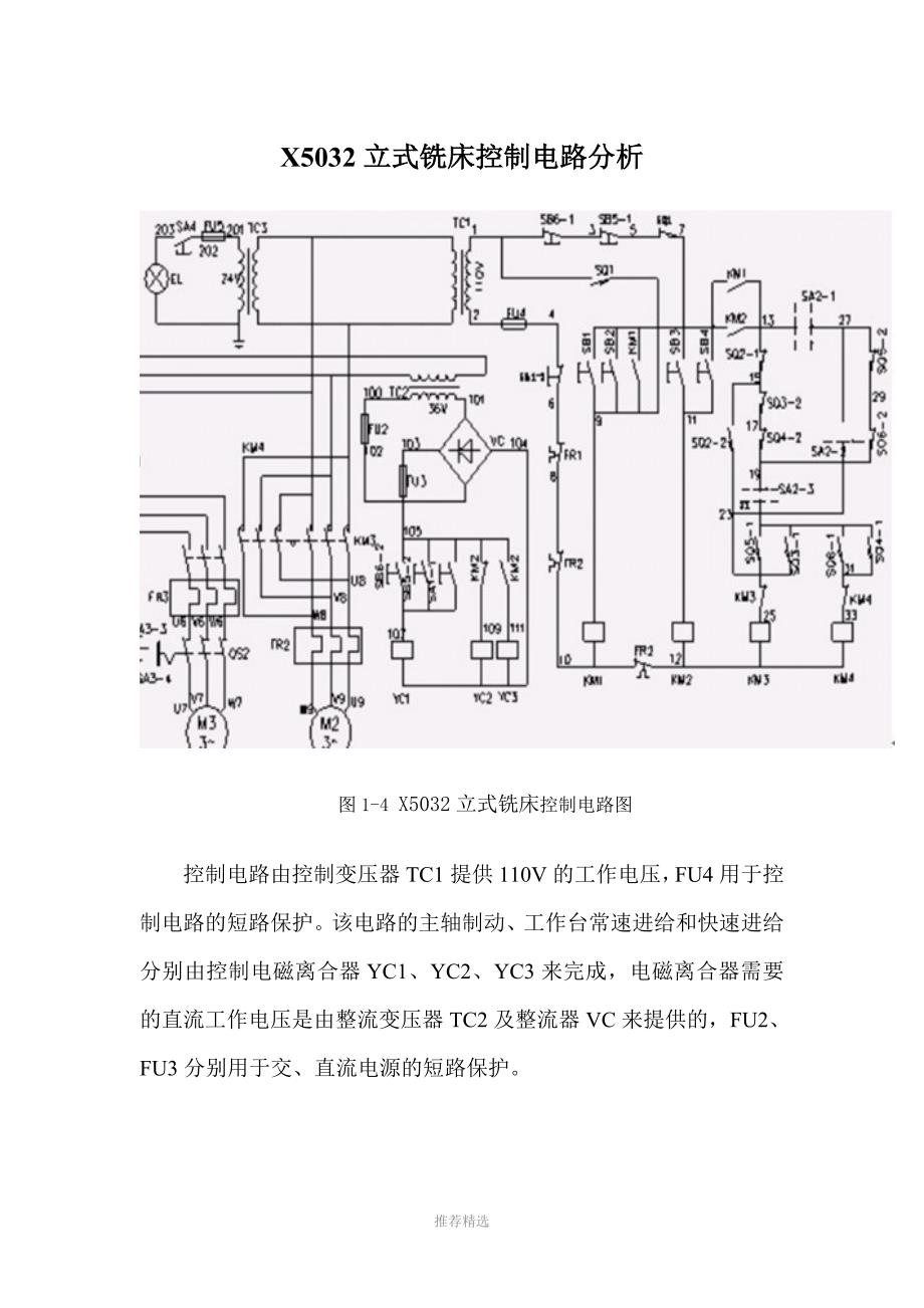 X5032立式铣床控制电路分析_第1页