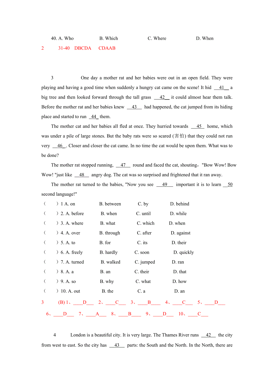 新版八年级上册完形填空含答案_第2页