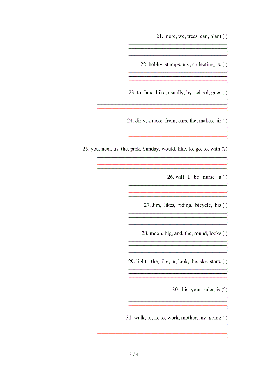 剑桥2022年六年级下册英语连词成句真题_第3页