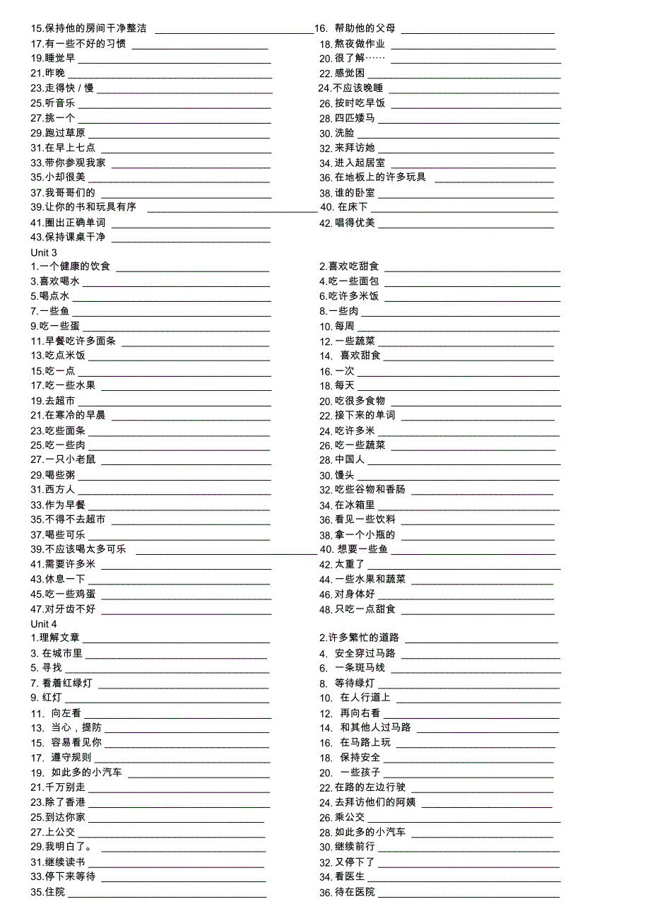 译林小学英语六年级词组默写_第3页