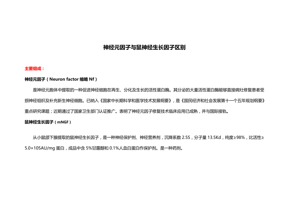 神经元因子与鼠神经生长因子区别.doc_第1页