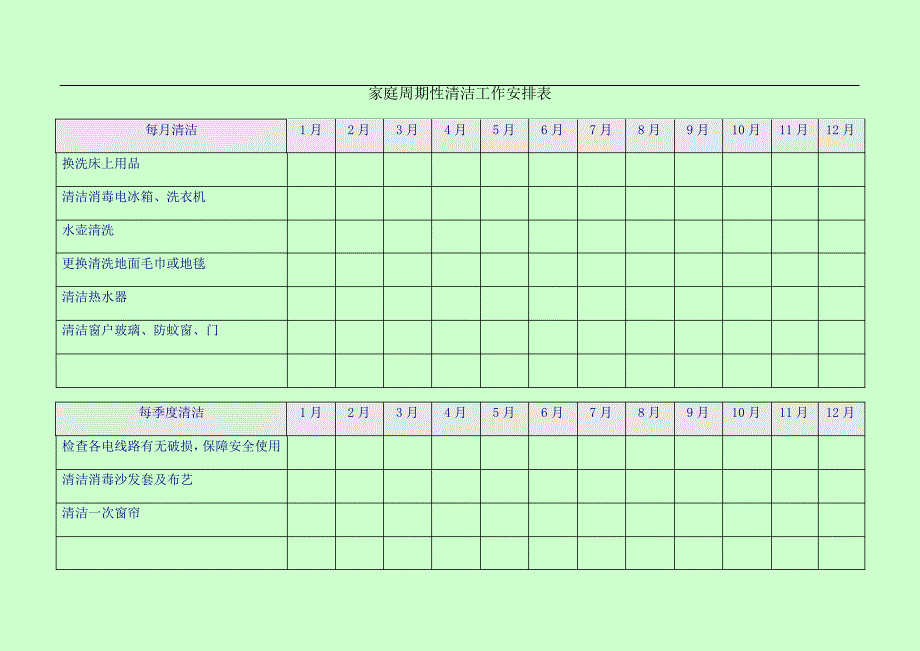 家庭清洁周期性安排工作表5058_第3页