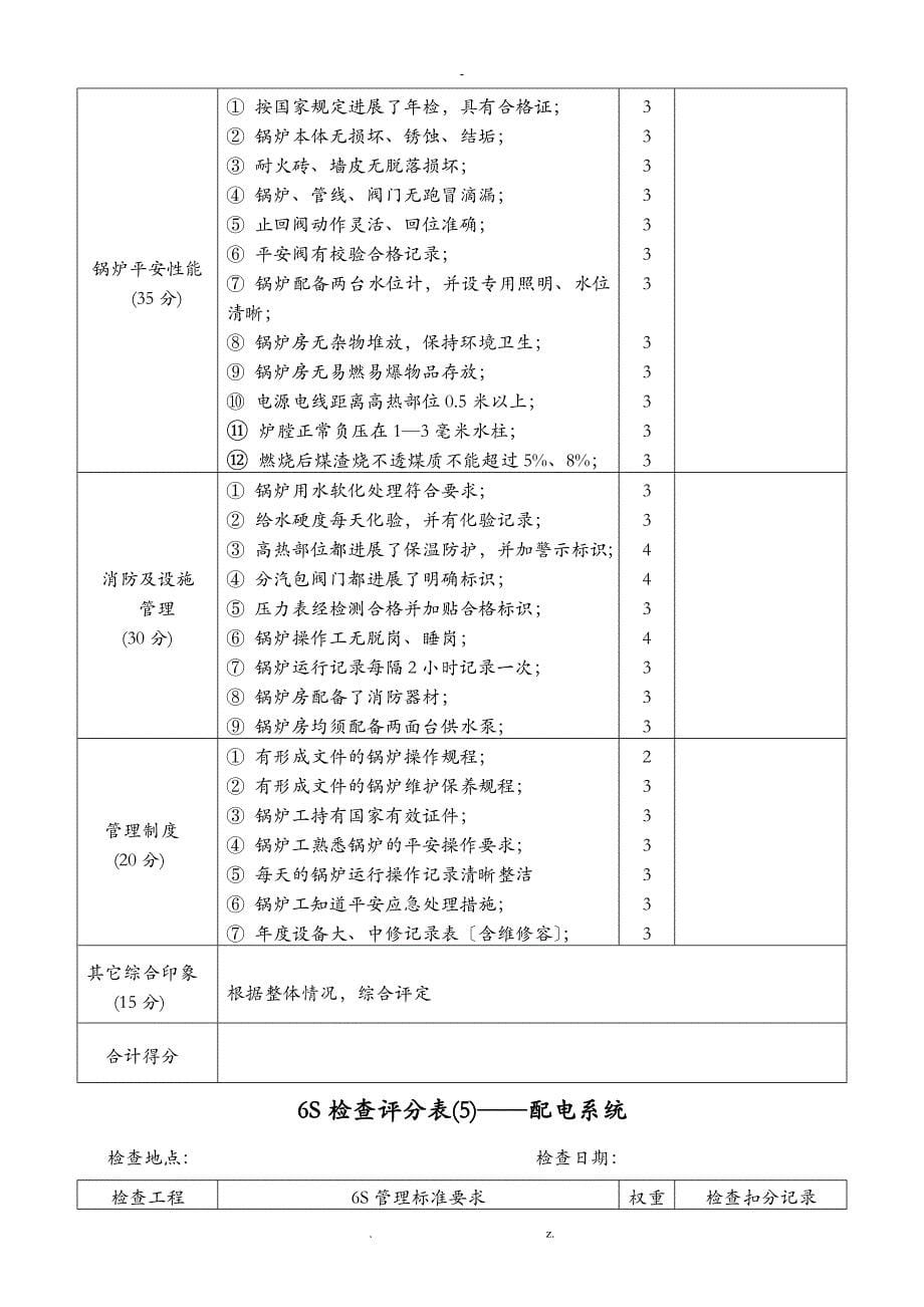 6S检查评分表_第5页