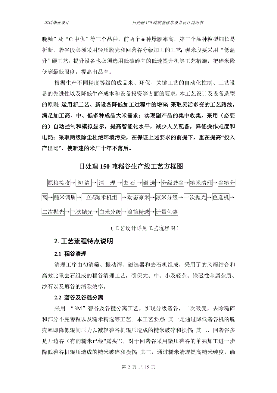 日产150吨大米加工全套碾米设备工艺设备设计.doc_第2页