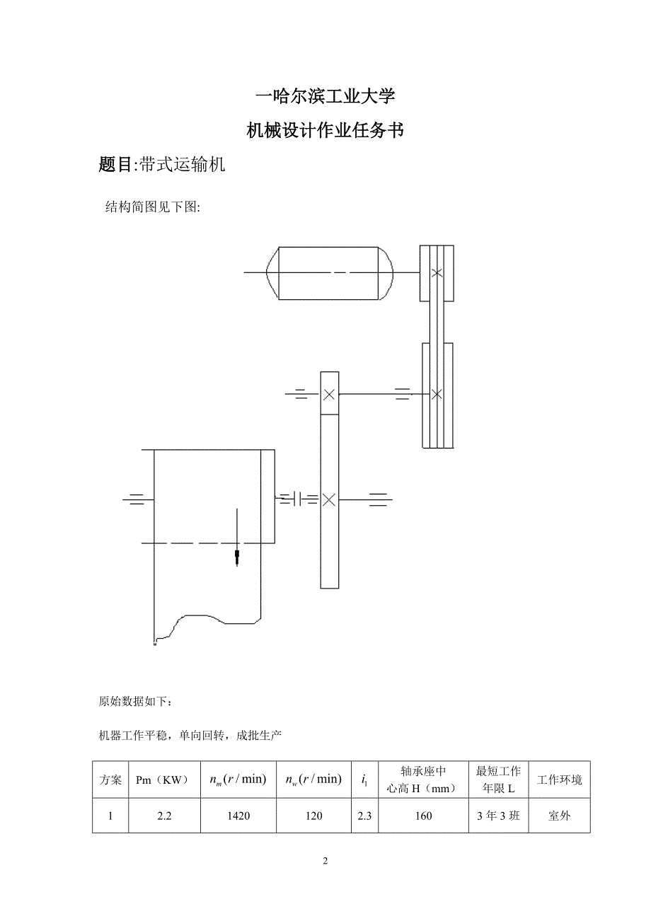 哈尔滨工业大学机械设计大作业-V带传动设计说明书_第2页