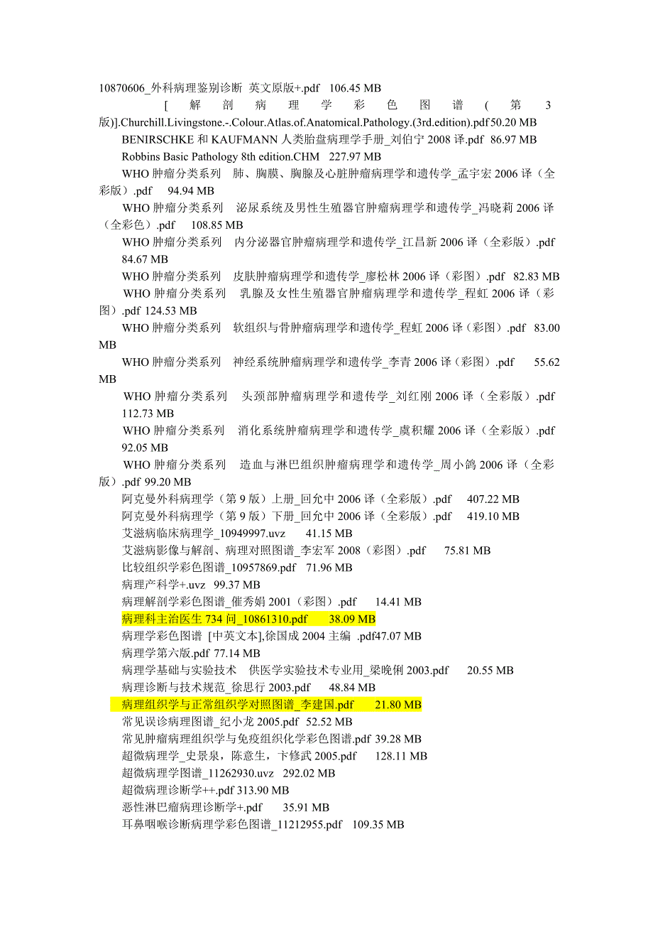 病理学参考书目.doc_第1页