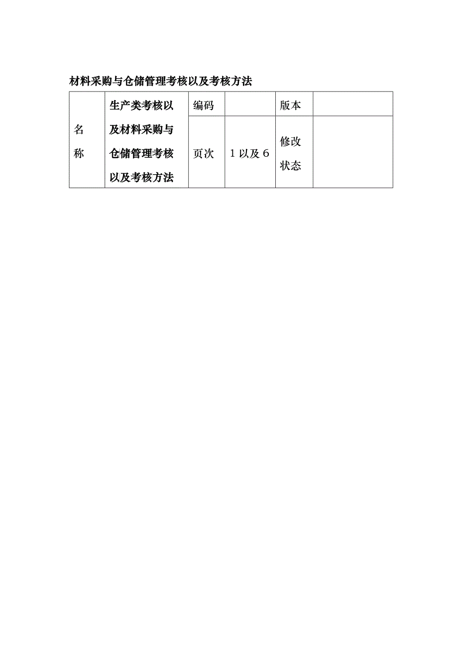 材料采购与仓储管理考核以及考核方法_第1页