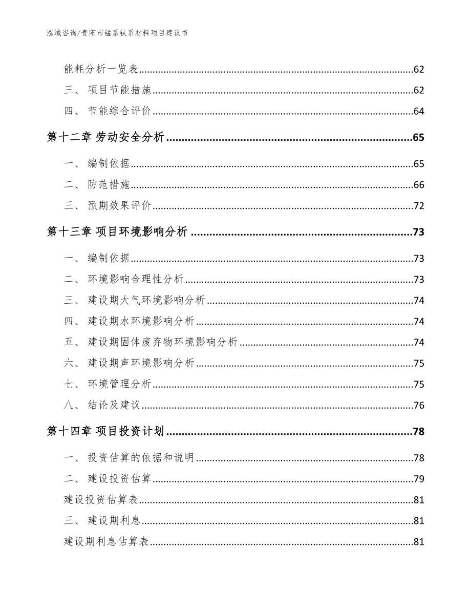 贵阳市锰系钛系材料项目建议书（模板参考）_第5页