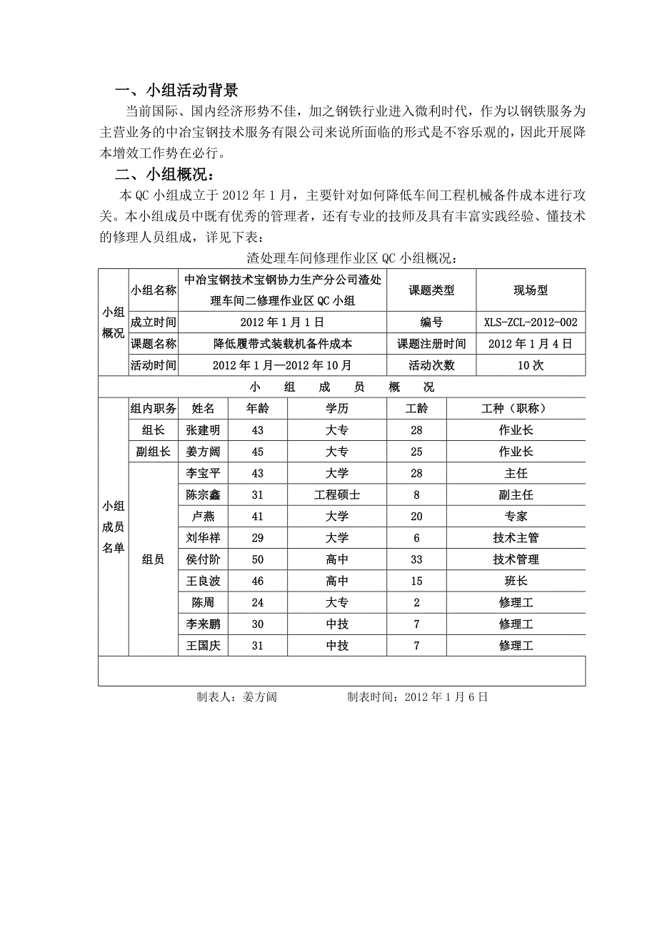 QC成果报告-降低履带式装载机单机备件成本（中冶宝钢技术服务有限公司协力生产分公司渣处理车间二修理作业区QC小组）_第2页