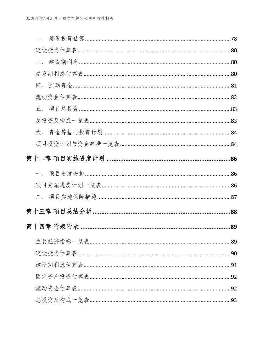 河池关于成立电解铝公司可行性报告模板范文_第5页