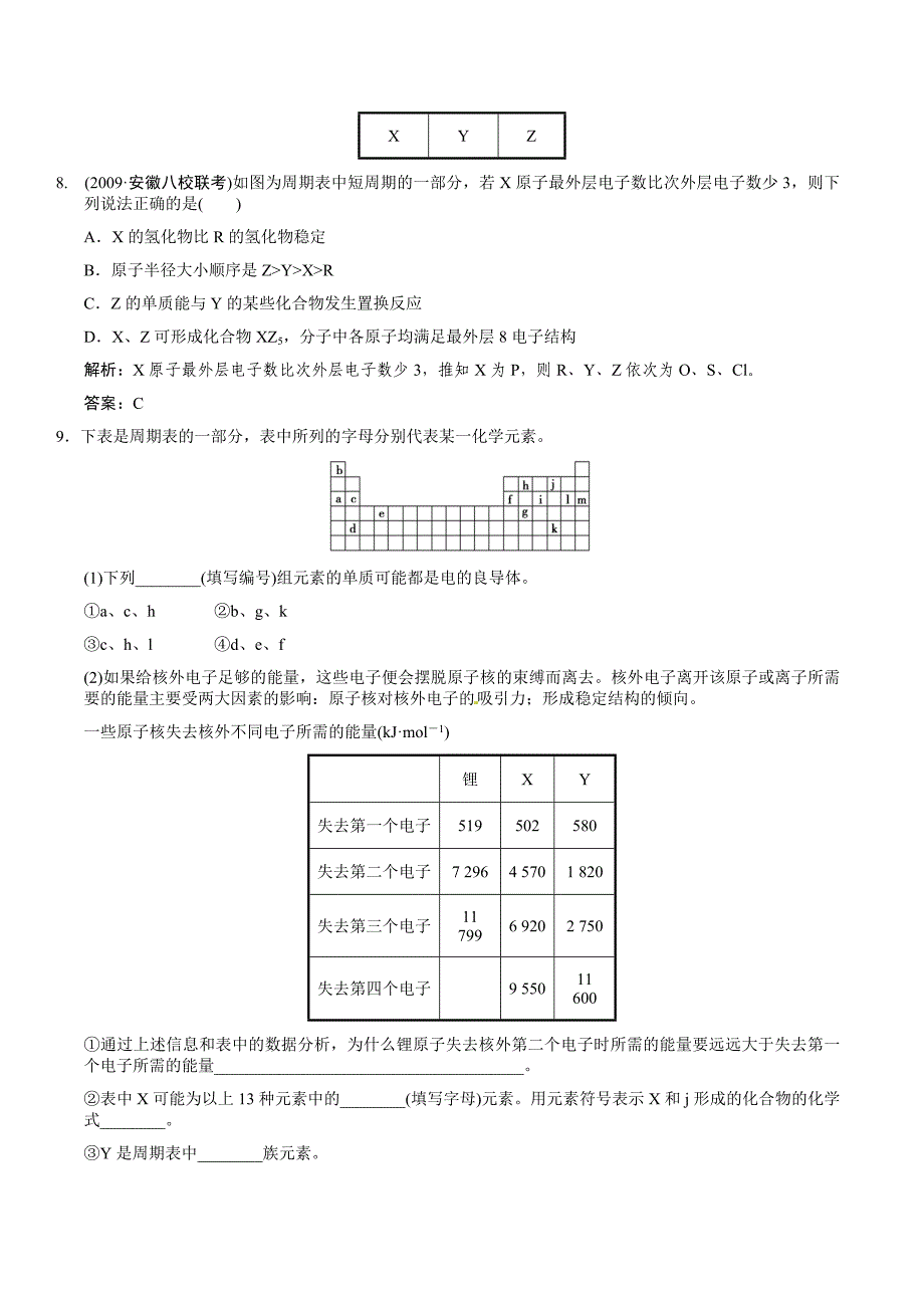 2011届高考化学一轮复习 第5章 原子结构与元素周期律 第三节 元素周期表的应用随堂模拟测试 鲁科版必修2_第3页