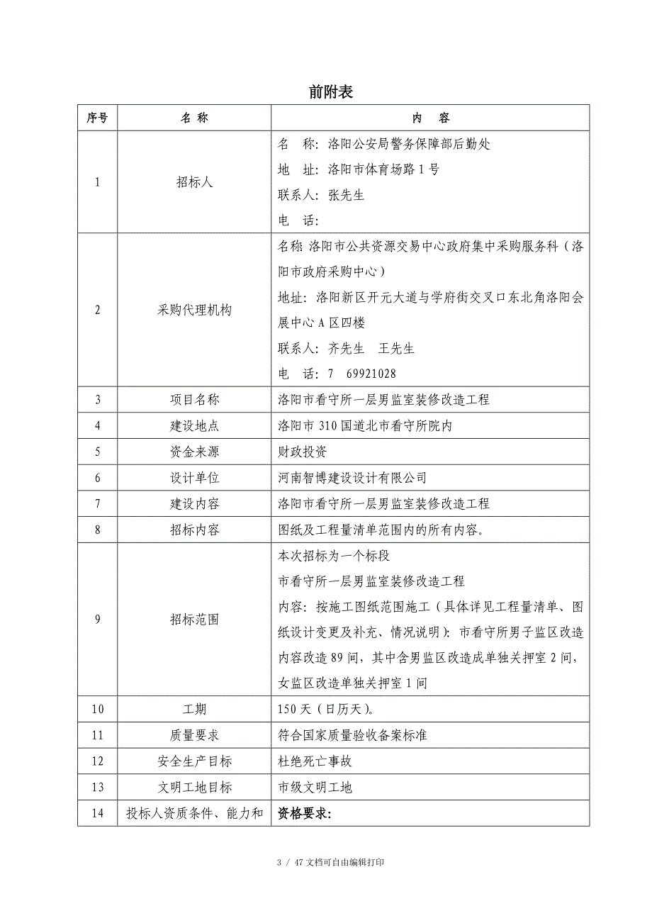 公开招标洛阳市看守所一层男监室装修改造工程_第3页