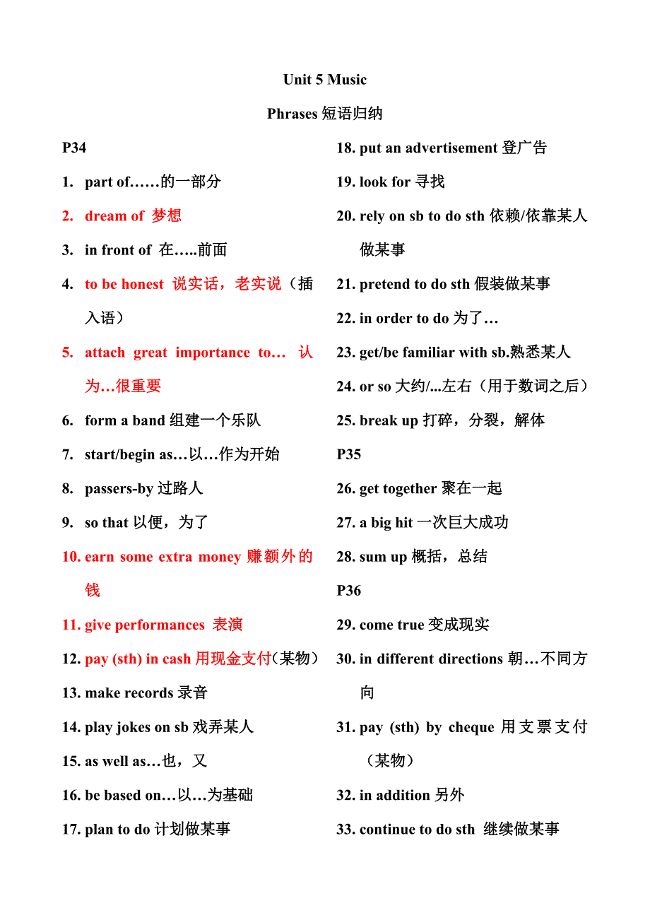 人教必修2Unit5重要知识点_第1页