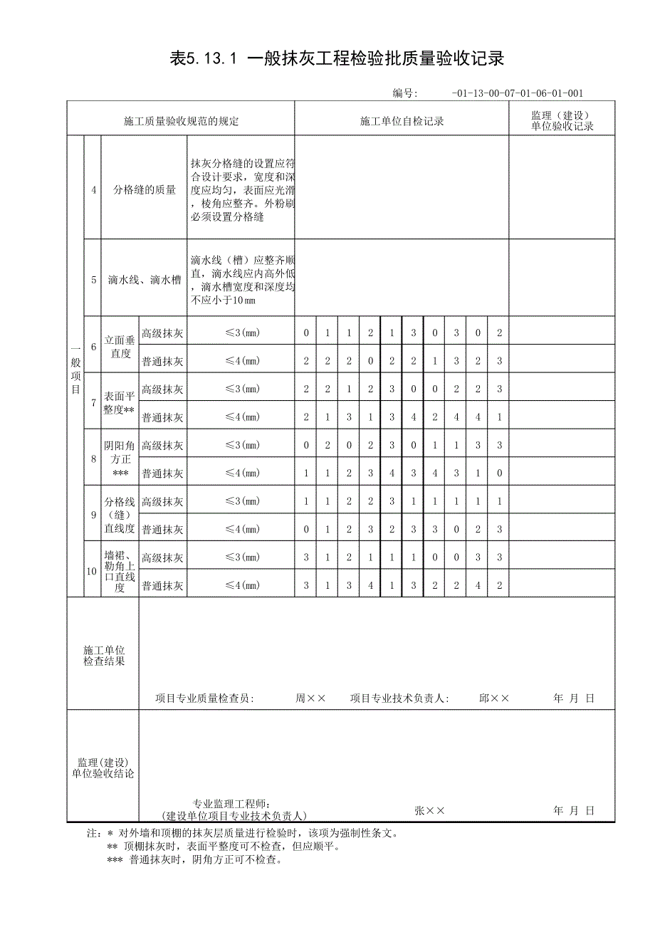 一般抹灰工程质量验收记录_第3页