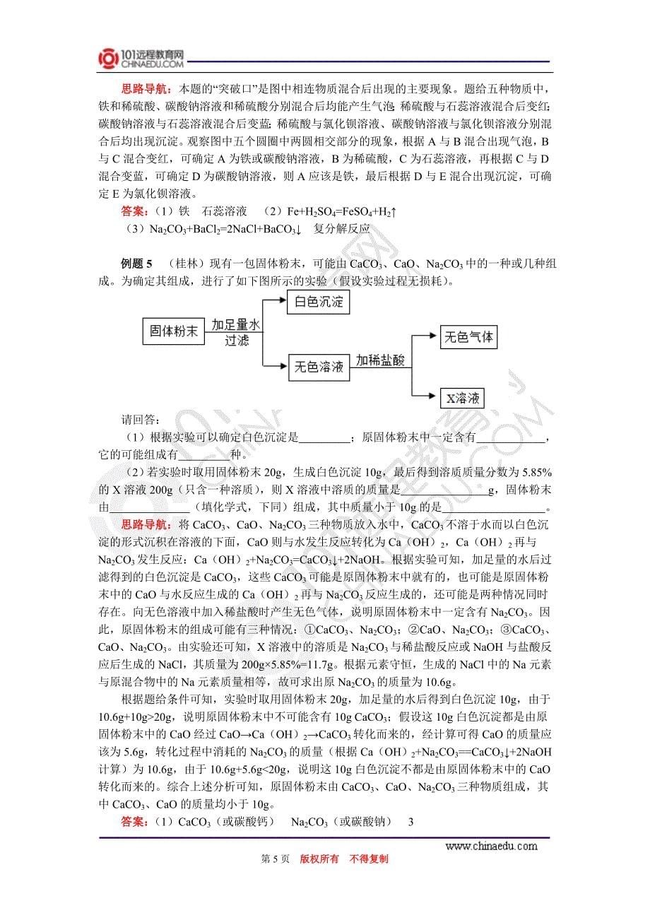 中考一轮复习身边的化学物质——常见酸、碱、盐与化肥(1)_第5页