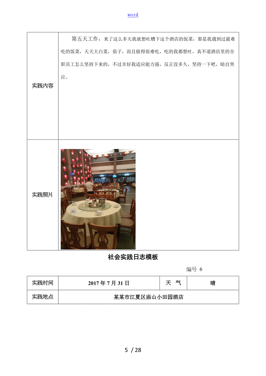 社会实践日志实用模板_第5页