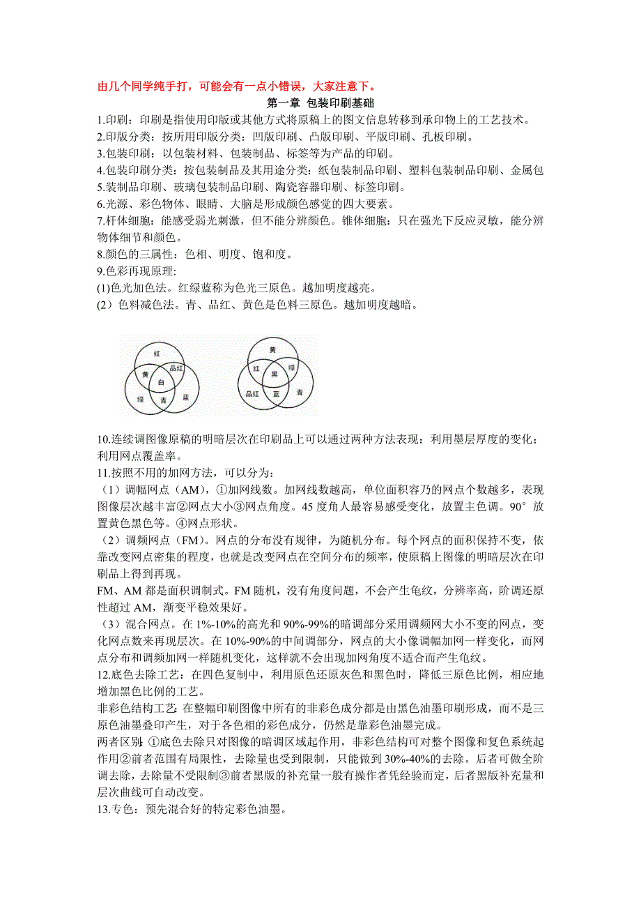 包装印刷与印后加工复习要点.doc_第1页