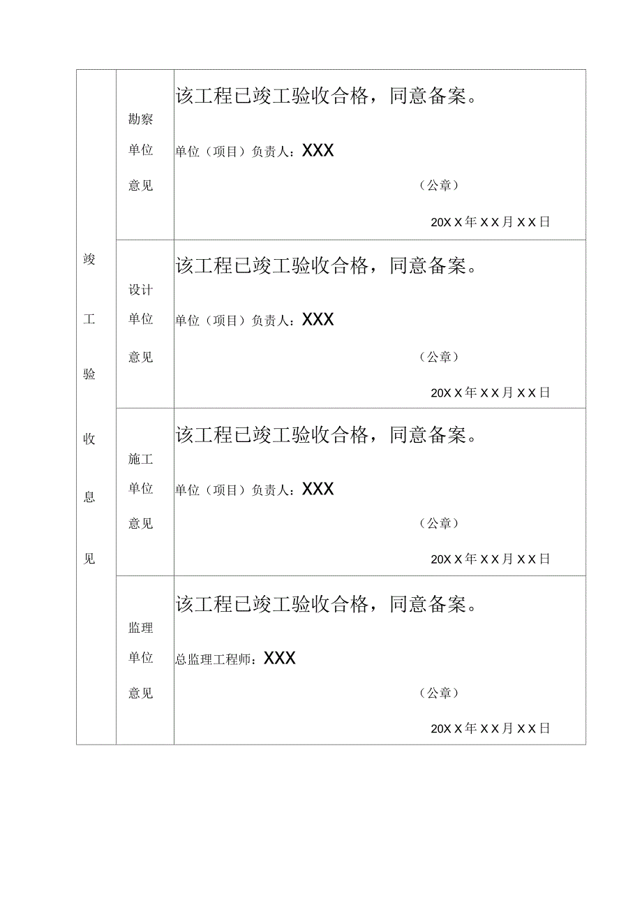 房屋建筑工程和市政基础设施工程竣工验收备案表范本_第4页