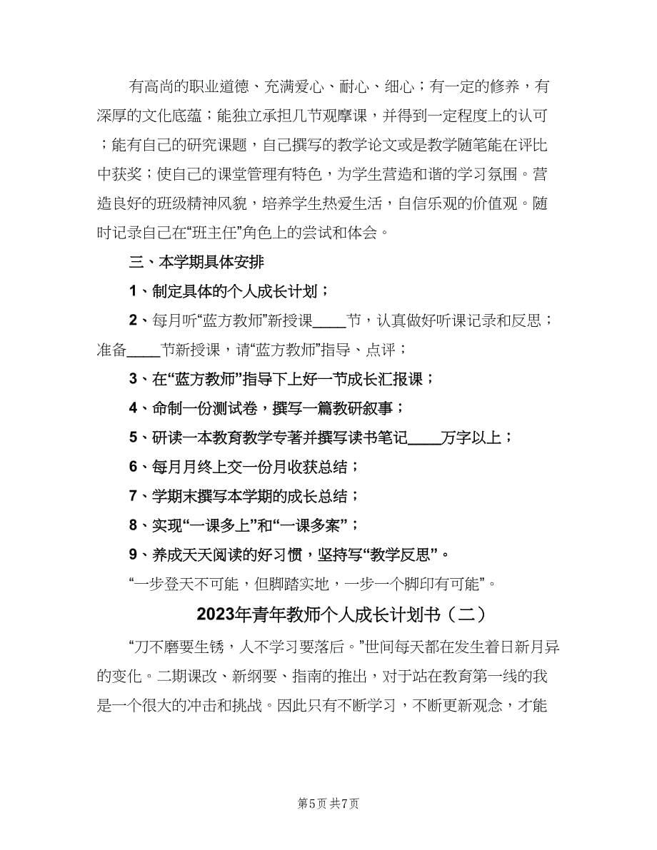 2023年青年教师个人成长计划书（二篇）.doc_第5页