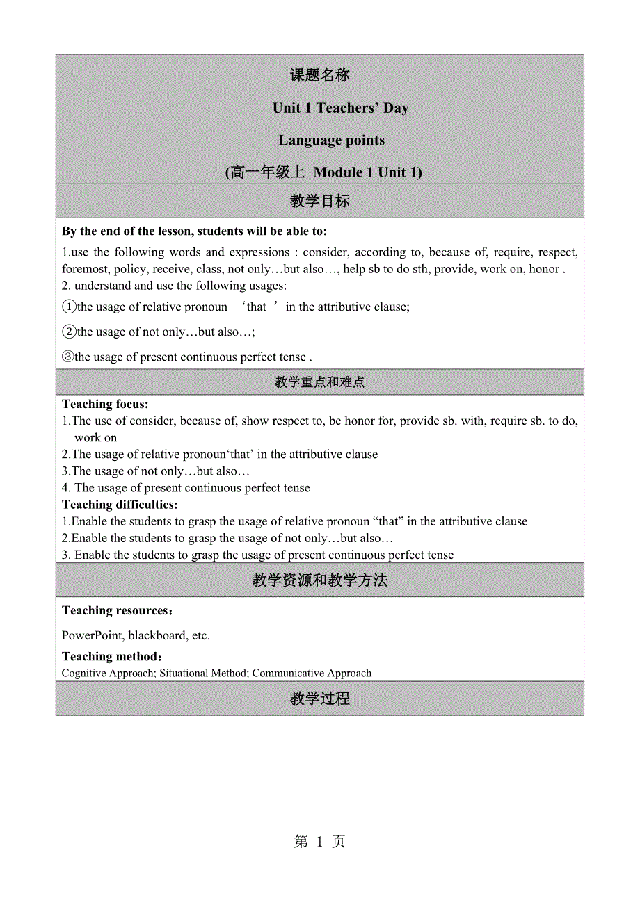 2023年Book UnitLanguage points 教案.doc_第1页