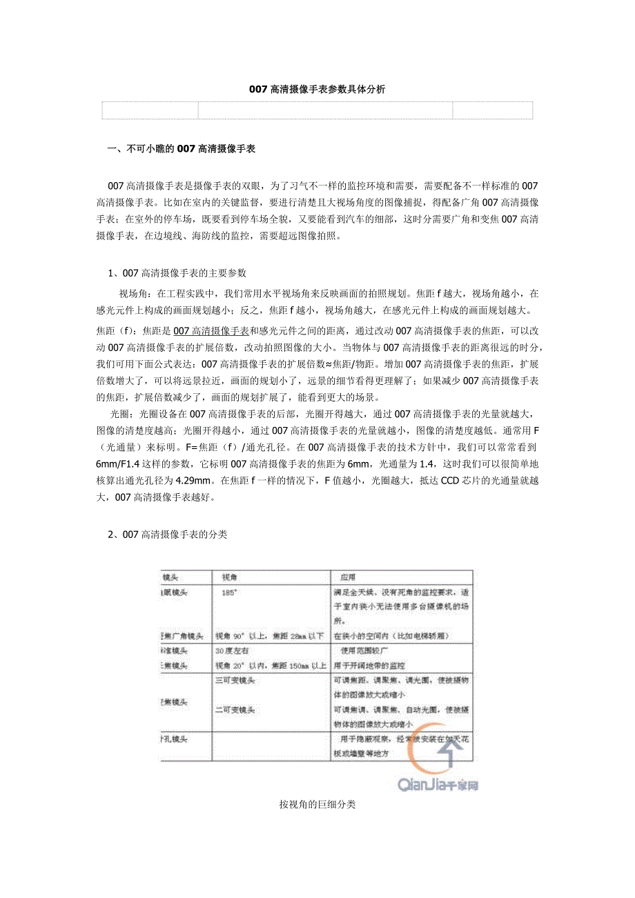 007高清摄像手表参数具体分析.docx_第1页