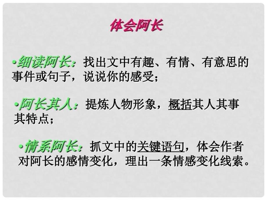 陕西省安康市紫阳县紫阳中学初中部八年级语文上册《第6课 阿长与山海经》课件1 新人教版_第5页