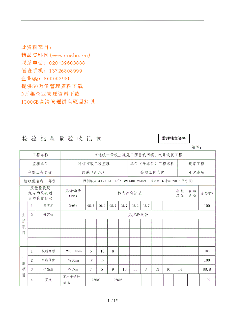 检验批质量验收记录表_第1页