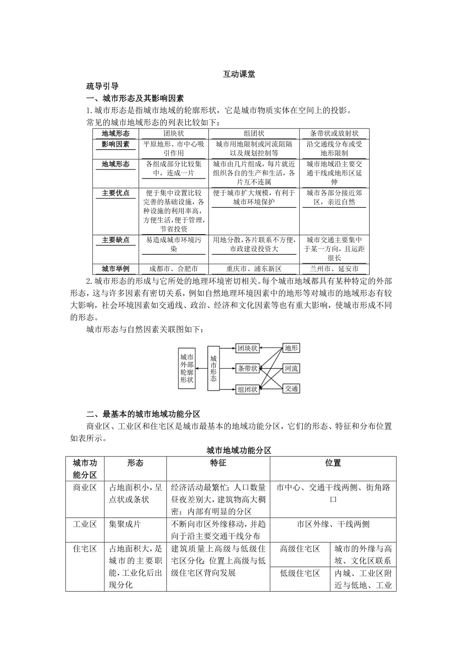 地理人教版必修2课堂探究学案：第二章第一节 城市内部空间结构 Word版含解析_第1页