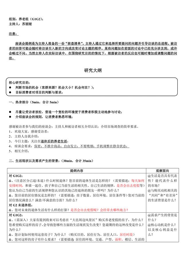 市场座谈会提纲(养老组).doc