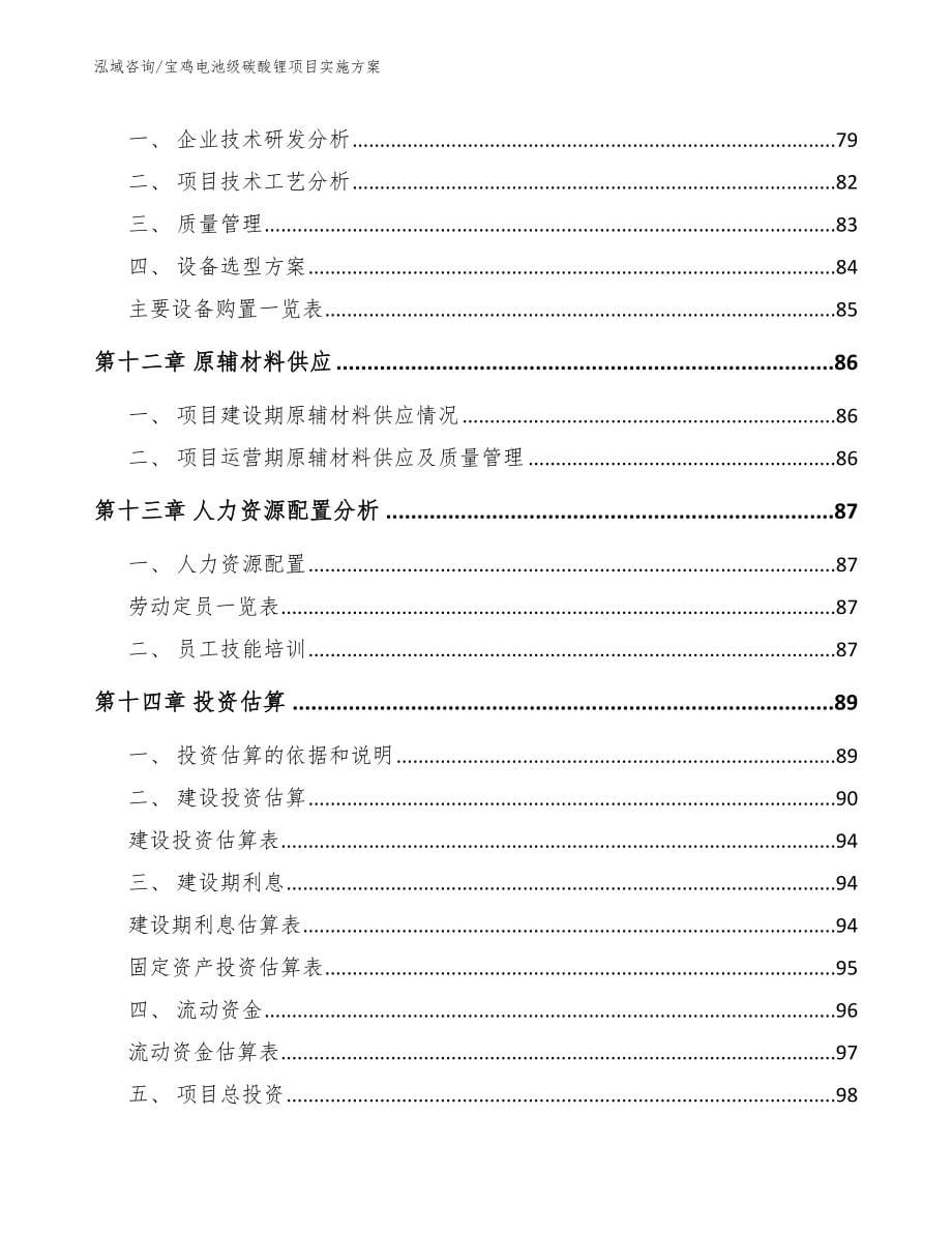 宝鸡电池级碳酸锂项目实施方案_第5页