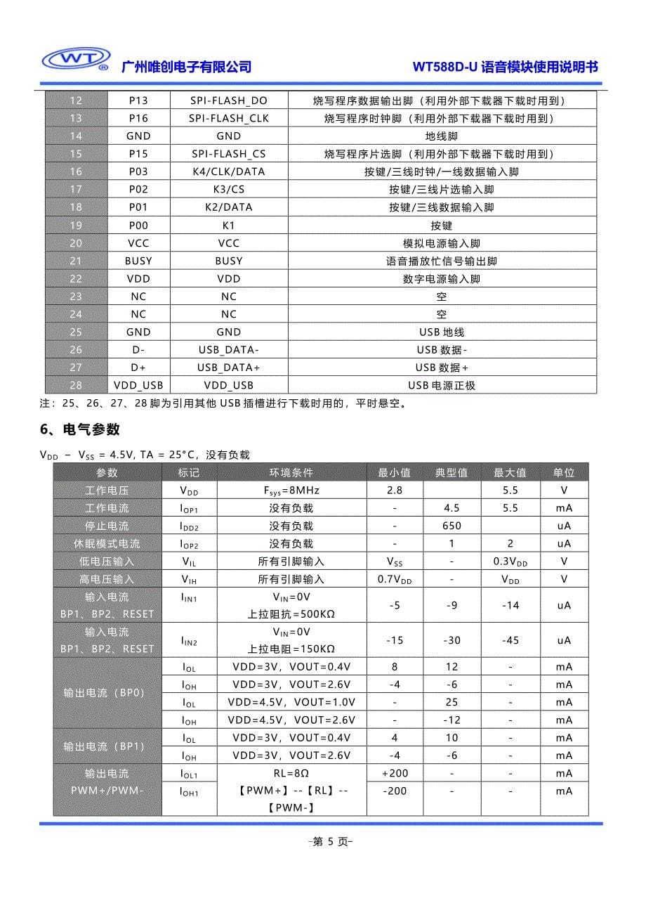 WT588D-U语音模块使用说明书V1.1.doc-1(精品)_第5页