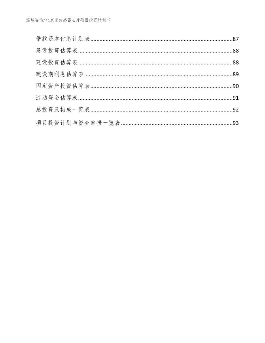 北京光传感器芯片项目投资计划书_范文模板_第5页